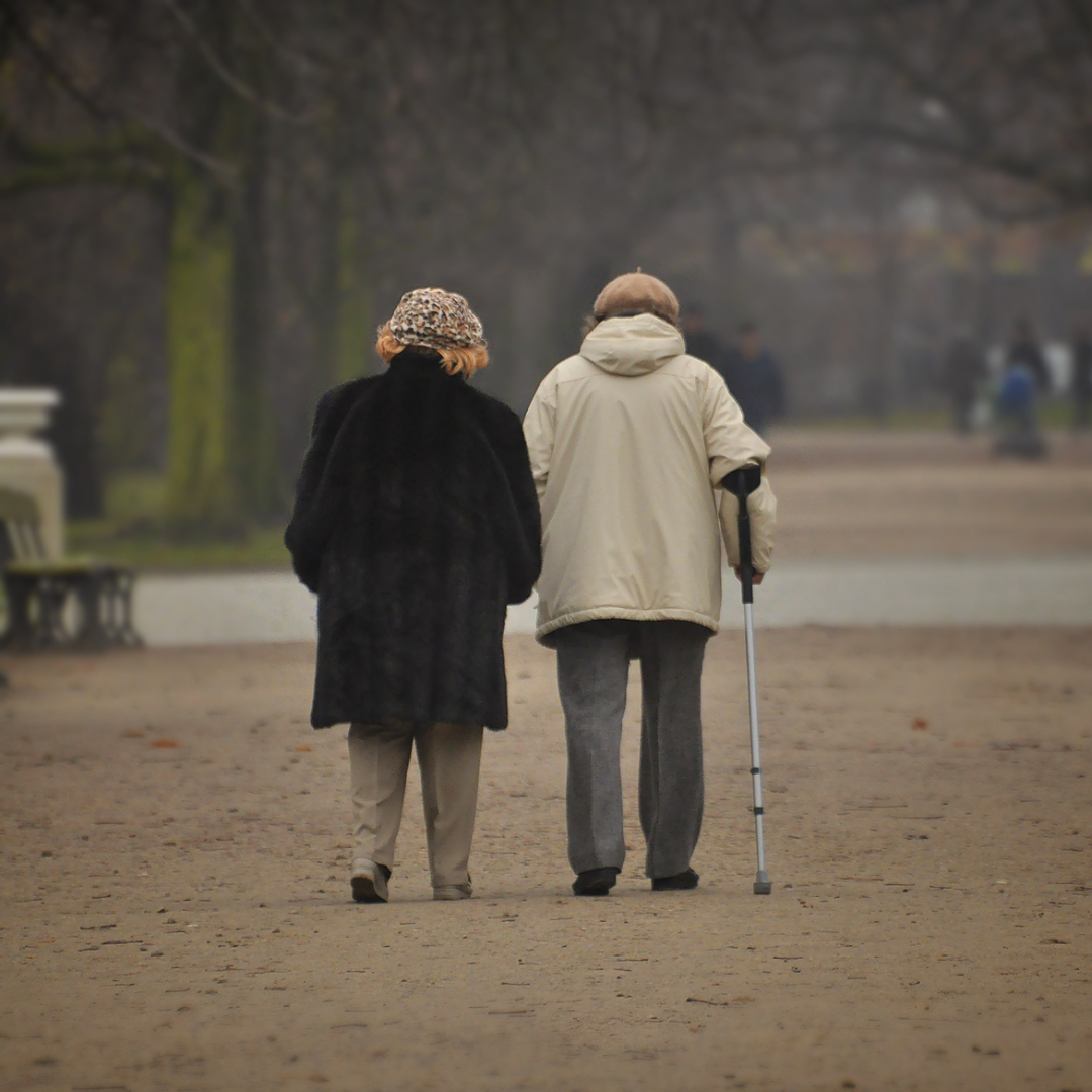 Adults walking outdoors to reduce stress and regulate stress hormones