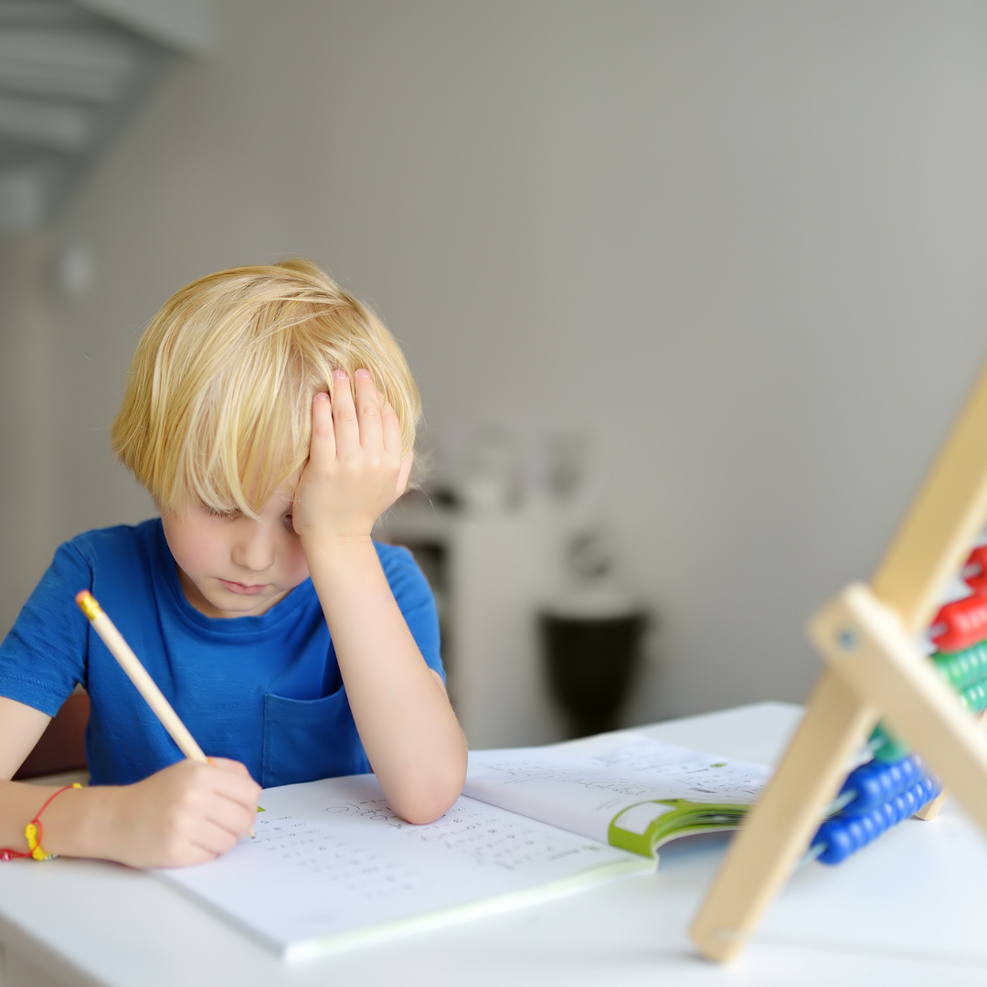 Kid having some difficulty paying attention in school