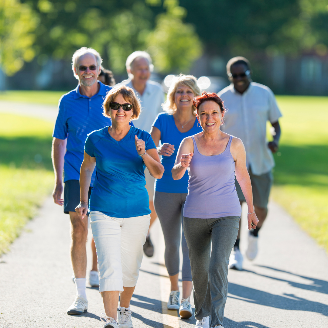 Adults running